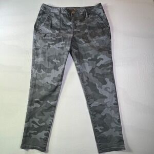 7 For All Mankind Women Utility‎ Ankle Skinny Camouflage Pants Size 16 Gray Camo